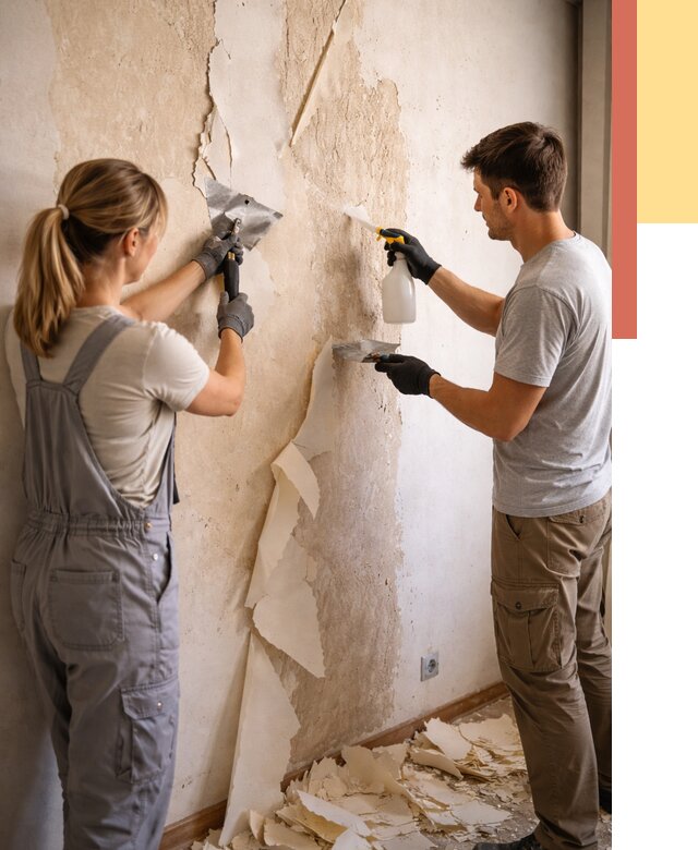 Снятие старых обоев в Егорьевске от 5316 руб. под ключ недорого | ОТДЕЛОЧНИК-Грь