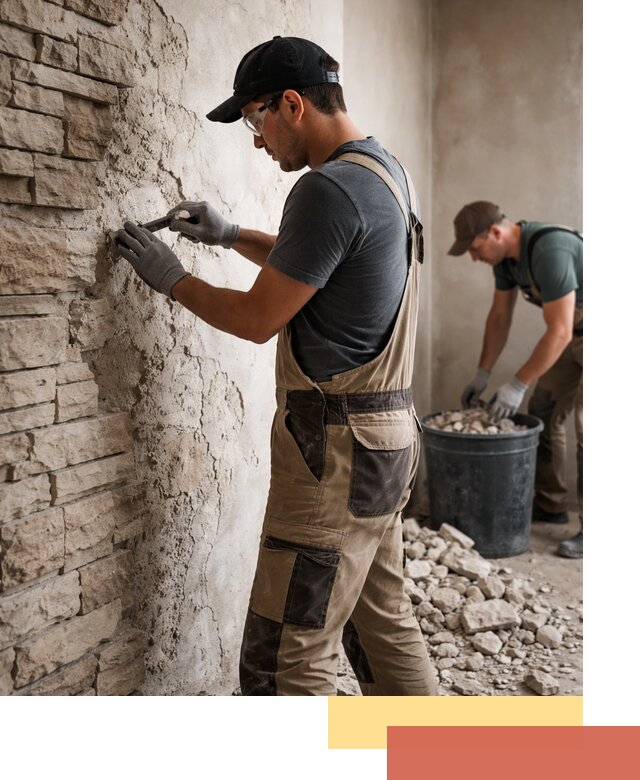 Демонтаж декоративного камня в Егорьевске профессионально и безопасно