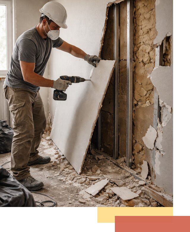 Демонтаж гипсокартона со стен в Егорьевске качественно и быстро