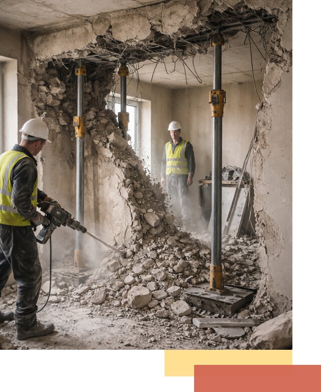 Снос несущих стен в Егорьевске с гарантией безопасности и качества