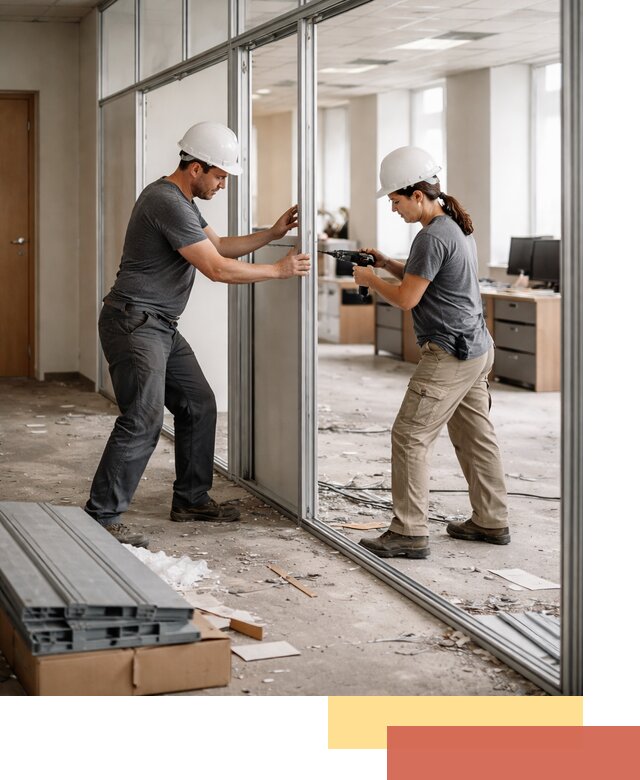 Демонтаж алюминиевых перегородок в Егорьевске быстро и аккуратно