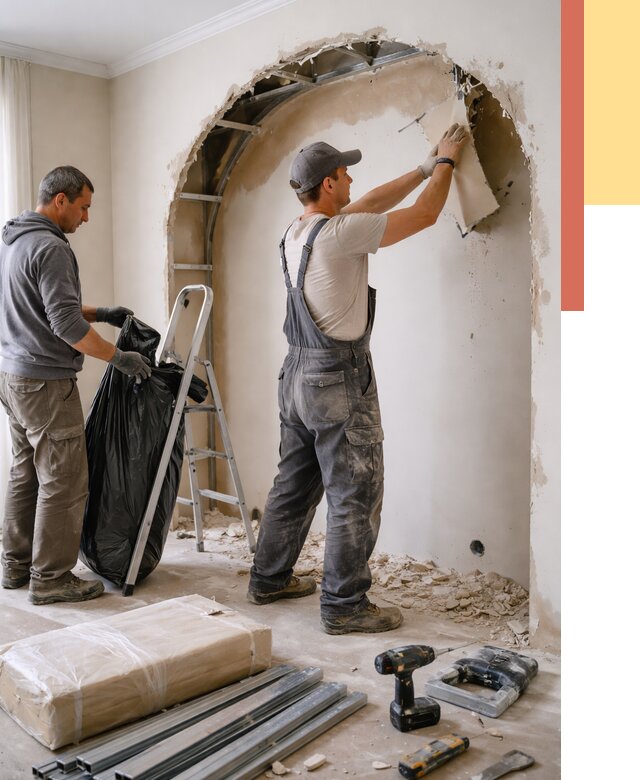 Демонтаж арки из гипсокартона в Егорьевске от 3544 руб. — услуги под ключ | ОТДЕЛОЧНИК-Грь