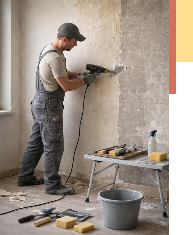 Очистка стен от клея в Егорьевске от 1873 руб. — снятие и удаление клея со стен | ОТДЕЛОЧНИК-Грь