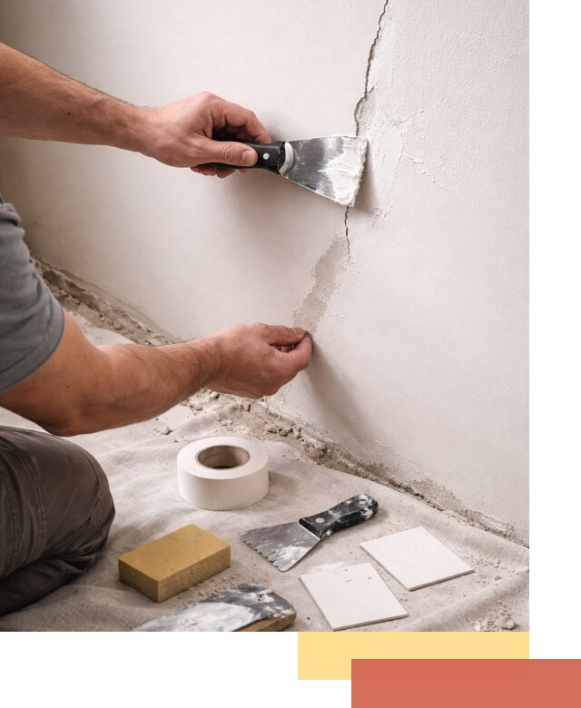 Заделка трещин и сколов в стенах и потолках в Егорьевске