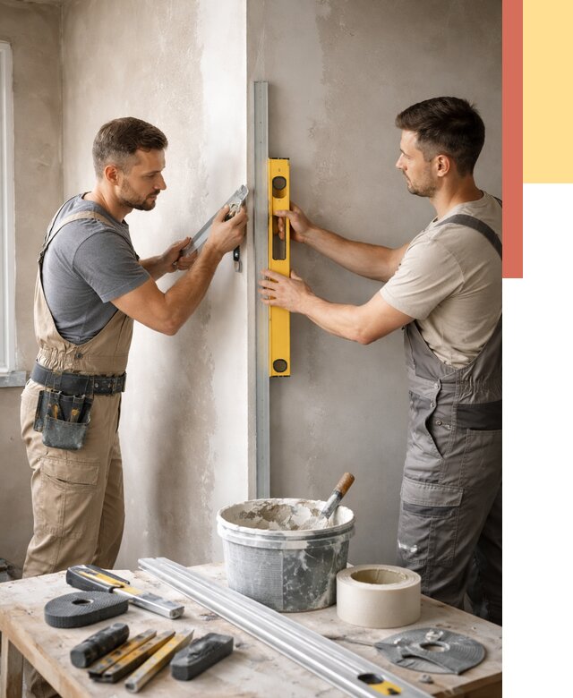 Выведение углов стен в Егорьевске от 1873 руб. быстро и недорого | ОТДЕЛОЧНИК-Грь