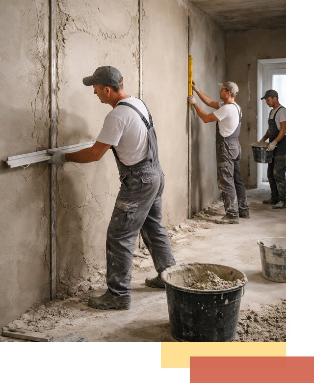 Штукатурка стен по маякам в Егорьевске — точная и ровная поверхность