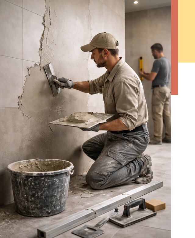 Штукатурка стен в ванной в Егорьевске от 4557 руб./м² — выравнивание под ключ | ОТДЕЛОЧНИК-Грь