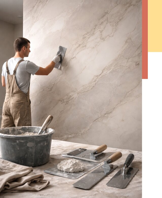 Декоративная штукатурка под мрамор в Егорьевске от 2835 руб./м² — быстро и недорого | ОТДЕЛОЧНИК-Грь