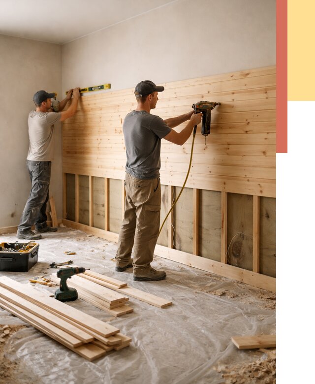 Монтаж деревянной вагонки на стены в Егорьевске от 7595 руб. | Услуги монтажа вагонки | ОТДЕЛОЧНИК-Грь