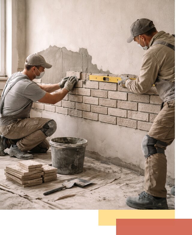 Монтаж декоративного кирпича профессионально в Егорьевске