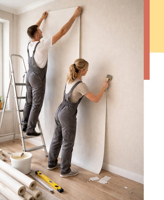 Поклейка флизелиновых обоев в Егорьевске от 6076 руб. | Быстро и недорого — ОТДЕЛОЧНИК-Грь