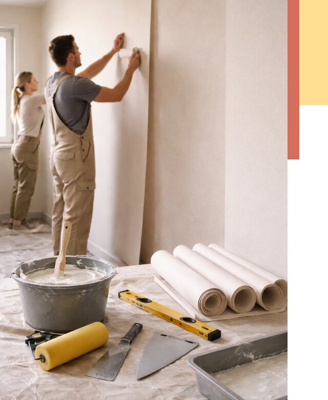 Поклейка бумажных обоев в Егорьевске от 5569 руб./м2 — быстро и недорого | ОТДЕЛОЧНИК-Грь