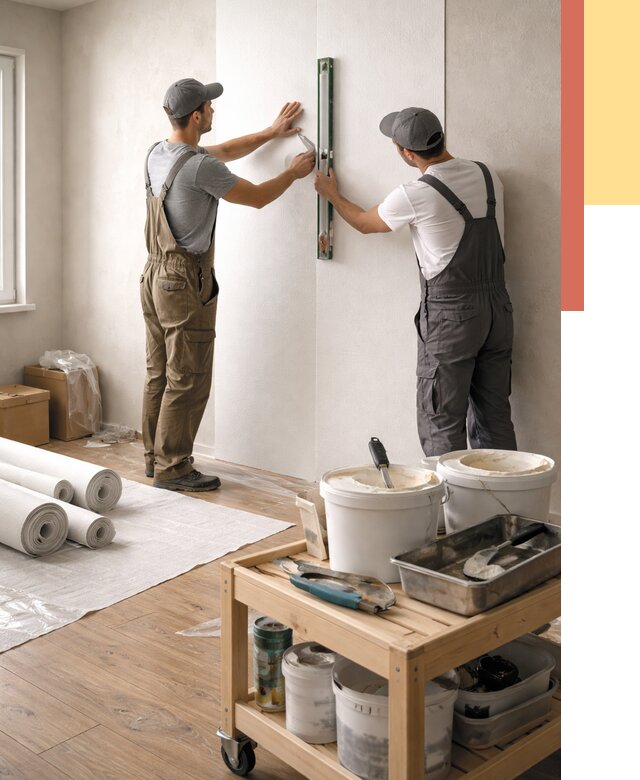 Поклейка стеклообоев в Егорьевске от 6582 руб. за м2 — быстро и недорого | ОТДЕЛОЧНИК-Грь