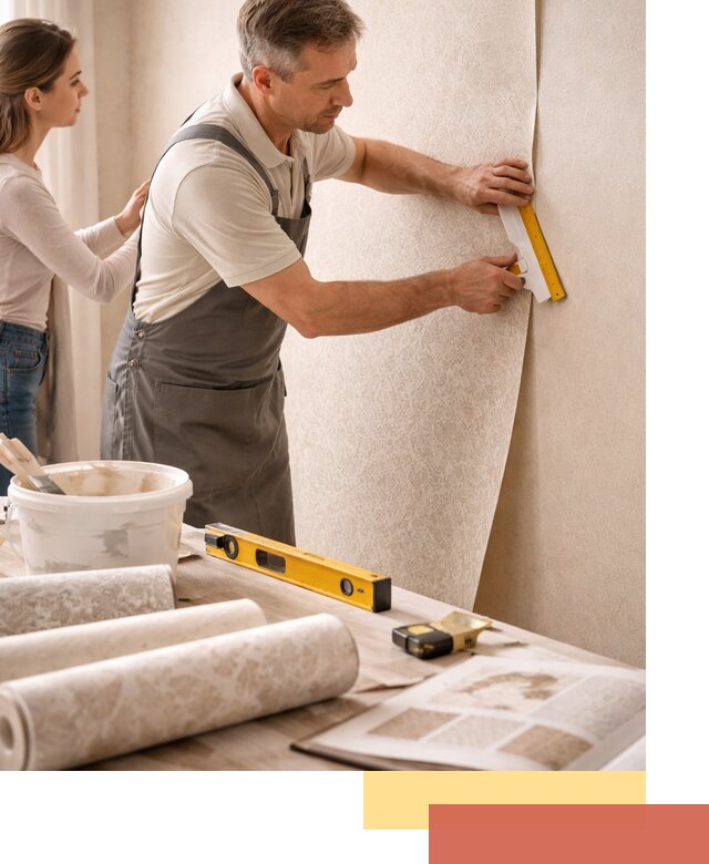 Поклейка обоев с подбором рисунка в Егорьевске