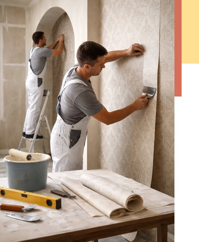 Поклейка обоев на сложные стены в Егорьевске от 2835 руб. под ключ | ОТДЕЛОЧНИК-Грь