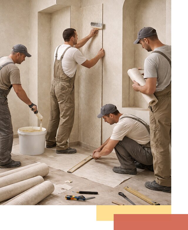 Поклейка обоев на сложные стены и неровные поверхности в Егорьевске