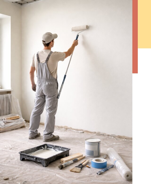 Покраска стен водоэмульсионной краской в Егорьевске от 456 руб. за м² | ОТДЕЛОЧНИК-Грь