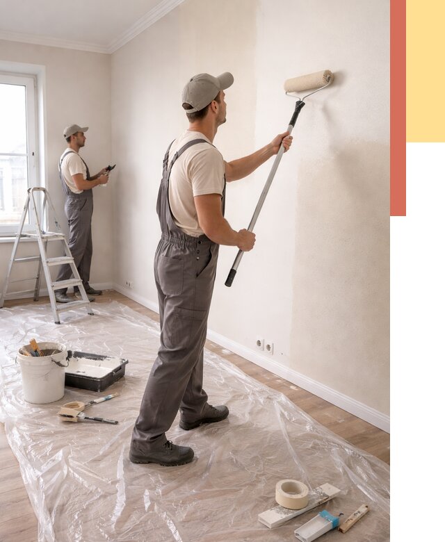 Покраска стен акриловой краской в Егорьевске от 3544 руб./м² — быстро и недорого | ОТДЕЛОЧНИК-Грь