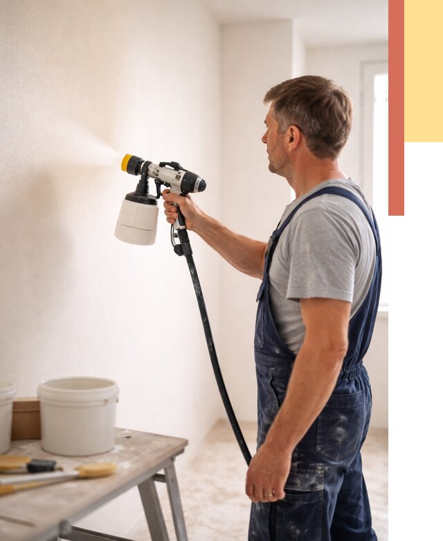 Покраска стен краскопультом в Егорьевске от 7595 руб. — механизированная покраска | ОТДЕЛОЧНИК-Грь