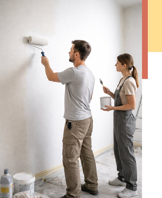 Окраска стен по стеклохолсту в Егорьевске от 4557 руб/м² под ключ | ОТДЕЛОЧНИК-Грь