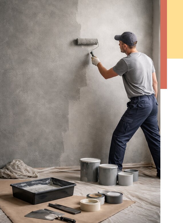 Покраска стен под бетон в Егорьевске от 658 руб. за м2 — быстро и недорого | ОТДЕЛОЧНИК-Грь