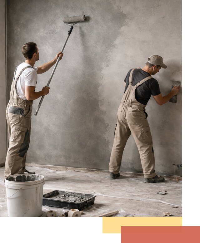 Покраска стен под бетон в Егорьевске профессионально и недорого