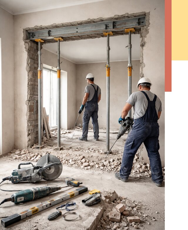 Прорезка проема в стене в Егорьевске от 4557 руб. — быстро и недорого | ОТДЕЛОЧНИК-Грь