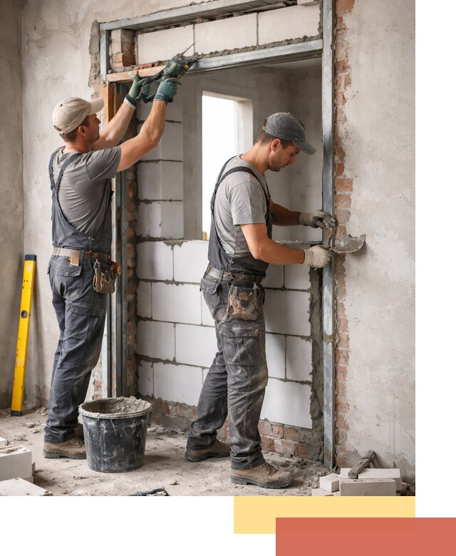 Закладка дверного проема под ключ в Егорьевске: демонтаж, монтаж, отделка