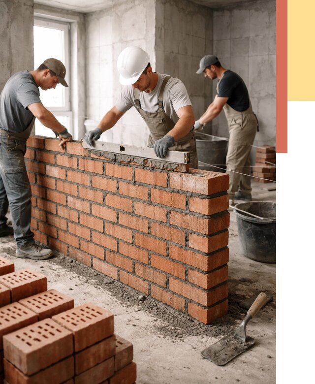Кладка перегородок из кирпича в Егорьевске от 3544 руб. за м² | ОТДЕЛОЧНИК-Грь