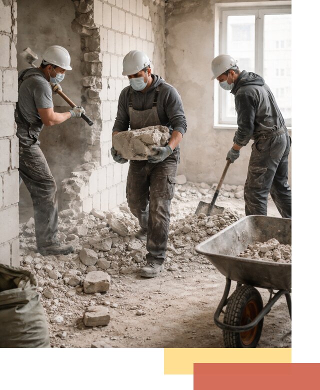 Демонтаж блочных перегородок в Егорьевске быстро и аккуратно