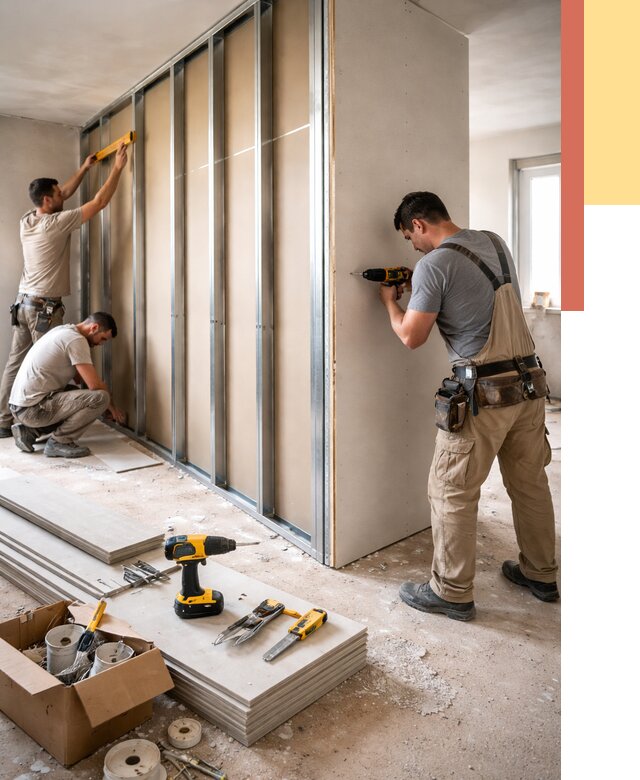 Монтаж однослойной перегородки из гипсокартона в Егорьевске от 658 руб. | ОТДЕЛОЧНИК-Грь