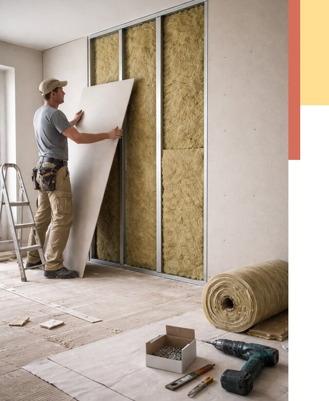 Перегородка из гипсокартона с шумоизоляцией в Егорьевске от 3159 руб. | ОТДЕЛОЧНИК-Грь