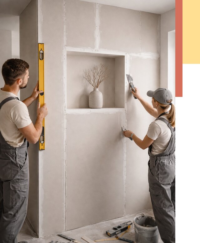 Перегородка из гипсокартона с нишей в Егорьевске от 3291 руб. под ключ | ОТДЕЛОЧНИК-Грь