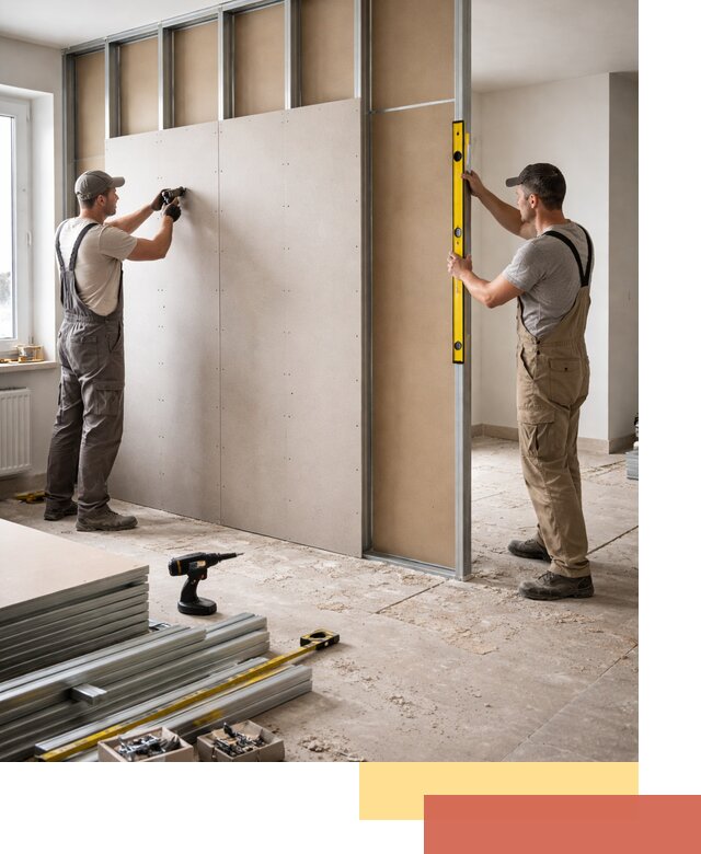 Зонирующая перегородка из гипсокартона под ключ в Егорьевске