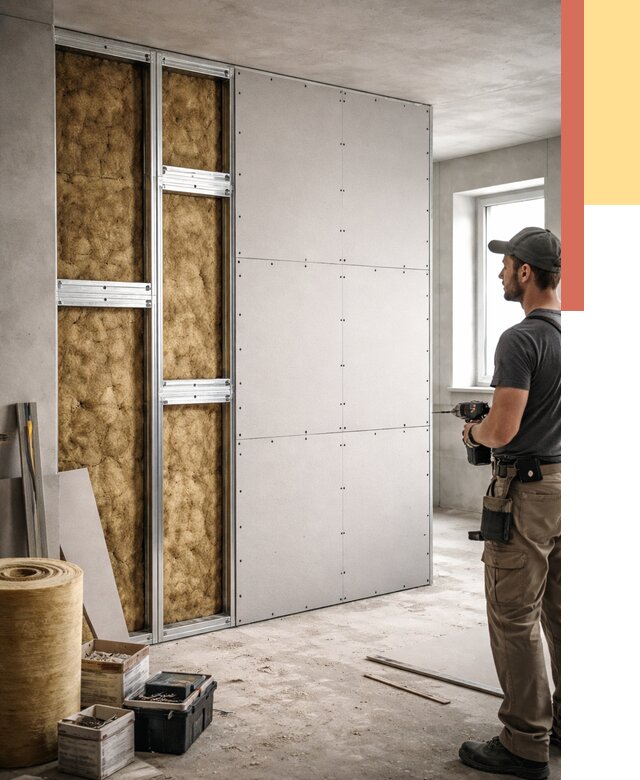 Усиленная перегородка под навеску в Егорьевске от 12961 руб. — монтаж под ключ | ОТДЕЛОЧНИК-Грь