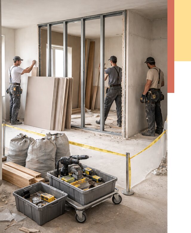 Перенос гипсокартонной перегородки в Егорьевске под ключ от 4557 руб. | Демонтаж и монтаж – ОТДЕЛОЧНИК-Грь