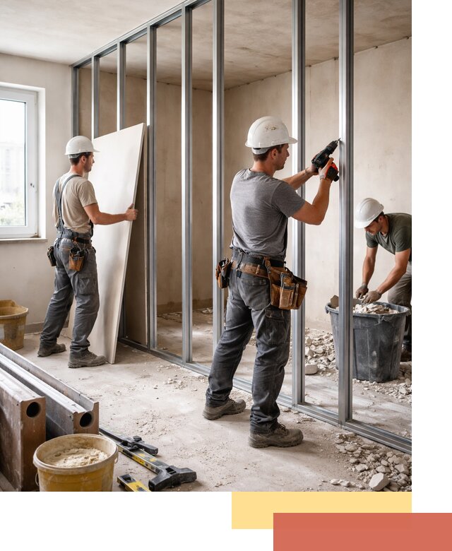 Перенос гипсокартонной перегородки в Егорьевске профессионально и быстро