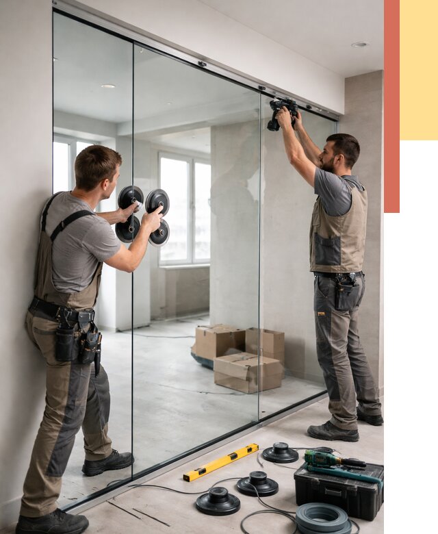 Монтаж стеклянных перегородок в Егорьевске от 6582 руб. | ОТДЕЛОЧНИК-Грь