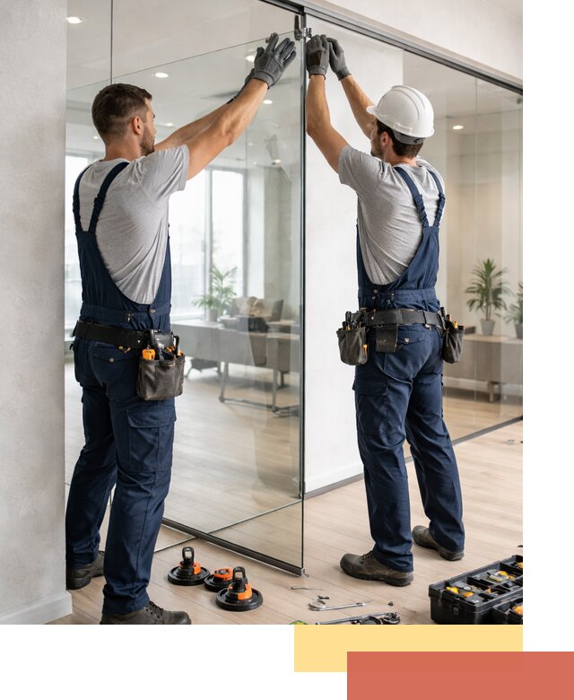 Безрамные стеклянные перегородки под ключ в Егорьевске