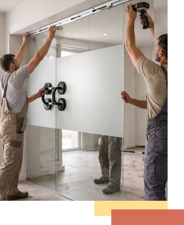 Матовые стеклянные перегородки под ключ в Егорьевске