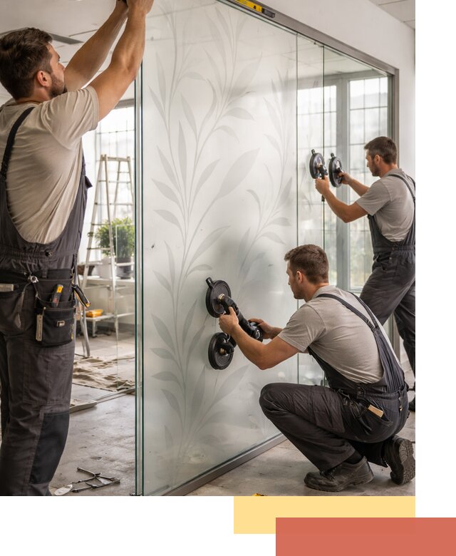 Стеклянные перегородки с рисунком на заказ в Егорьевске