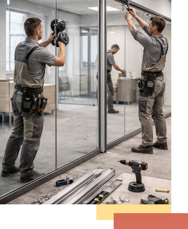 Стеклянные офисные перегородки под ключ в Егорьевске