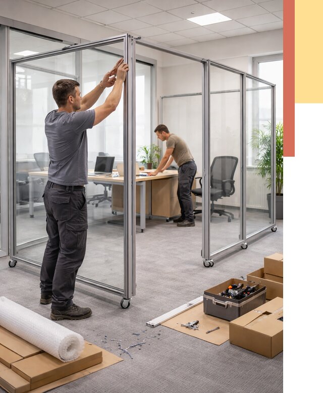 Мобильные офисные перегородки в Егорьевске от 12658 руб. — установка под ключ | ОТДЕЛОЧНИК-Грь