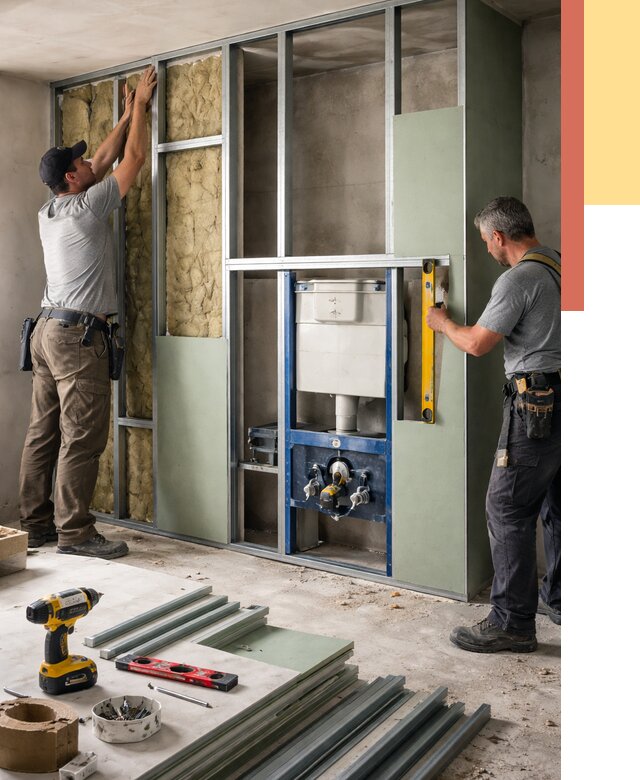 Установка сантехнических перегородок в Егорьевске от 8607 руб. | ОТДЕЛОЧНИК-Грь