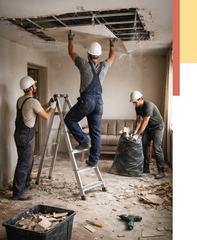 Демонтаж гипсокартонного потолка в Егорьевске от 425 руб. за м2 — ОТДЕЛОЧНИК-Грь