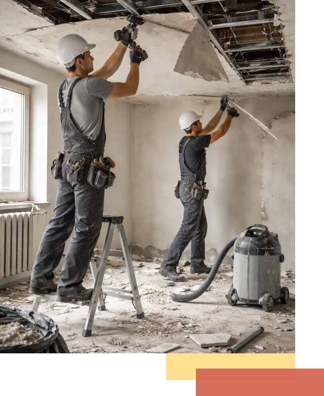 Демонтаж гипсокартонного потолка в Егорьевске быстро и аккуратно