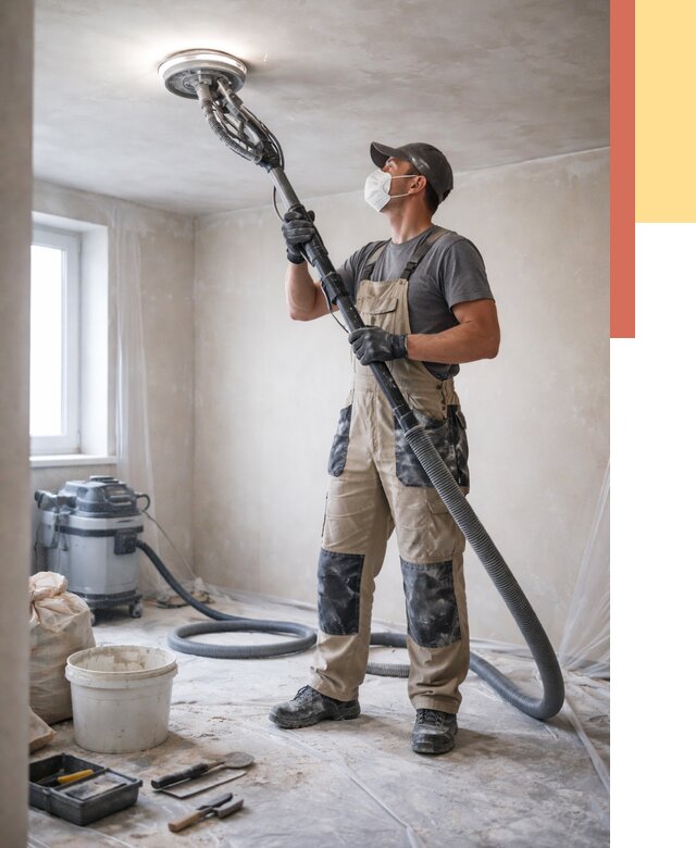 Шлифовка потолка в Егорьевске от 3544 руб. — услуги шлифования потолка | ОТДЕЛОЧНИК-Грь