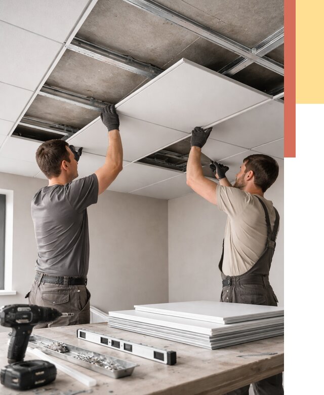 Монтаж кассетного потолка в Егорьевске от 4557 руб/м2 — установка и сборка | ОТДЕЛОЧНИК-Грь