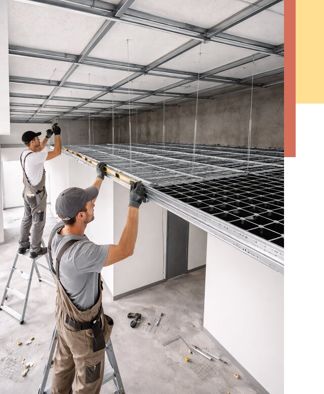 Монтаж потолка грильято в Егорьевске от 456 руб./м² — быстрая сборка под ключ | ОТДЕЛОЧНИК-Грь