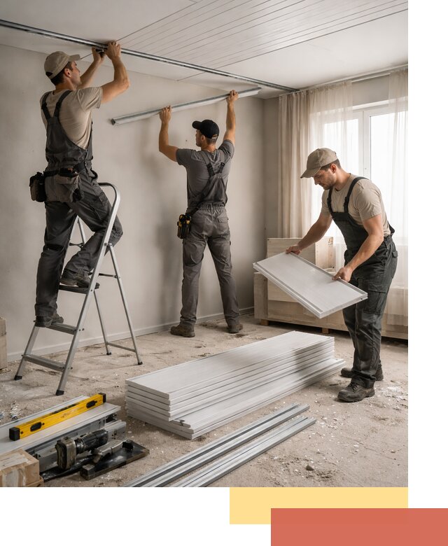 Монтаж потолка из ПВХ панелей в Егорьевске оперативно и качественно